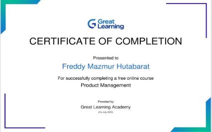 Product Management Essentials certificate